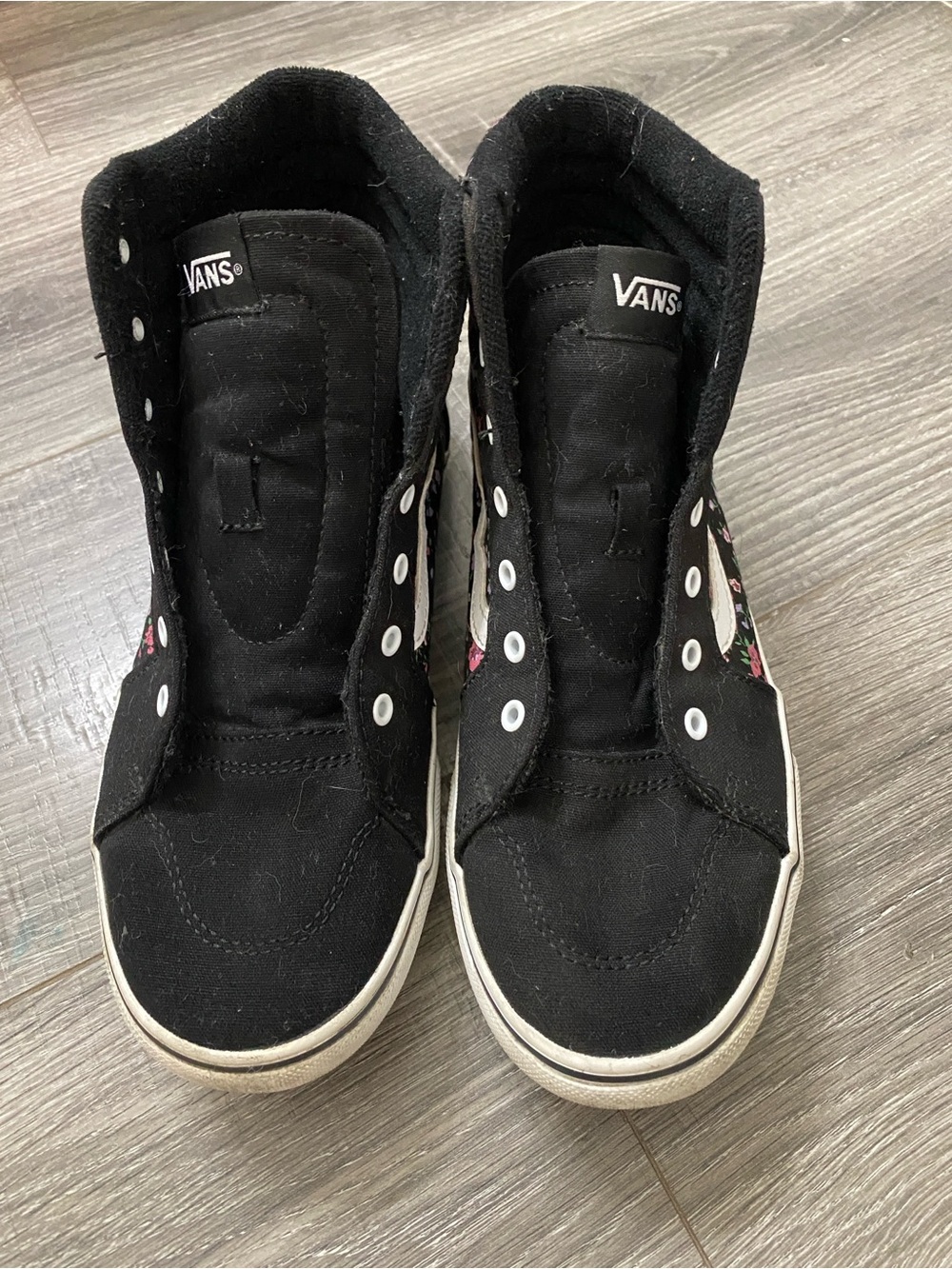 Vans Kids Black High-Top Sneakers with White Soles